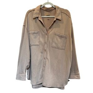 Aerie Lumberjane Fleece Shirt – Beach Dune – Size Large